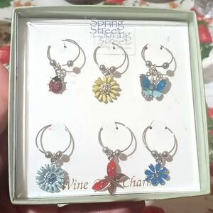 WINE GLASS CHARMS SET OF SIX
